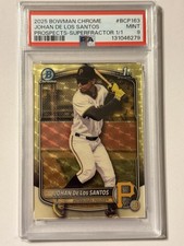 2025 Bowman Chrome JOHAN DE LOS SANTOS 1st Superfractor 1/1 Pirates