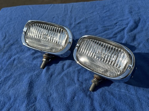 Vintage Hella 128 Chrome Foglights Mercedes 190sl 300sl Gullwing Porsche 356 - Foto 4 di 11