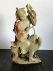 STUNNING ANTIQUE CHINESE CARVED SOAPSTONE FIGURE