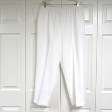 Alfred Dunner Classic Pull-On Pants 18 White Solid
