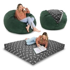 Corduroy Bean Bag-Convertible Bean Bag Chair-Machine-Washable Full Rainforest