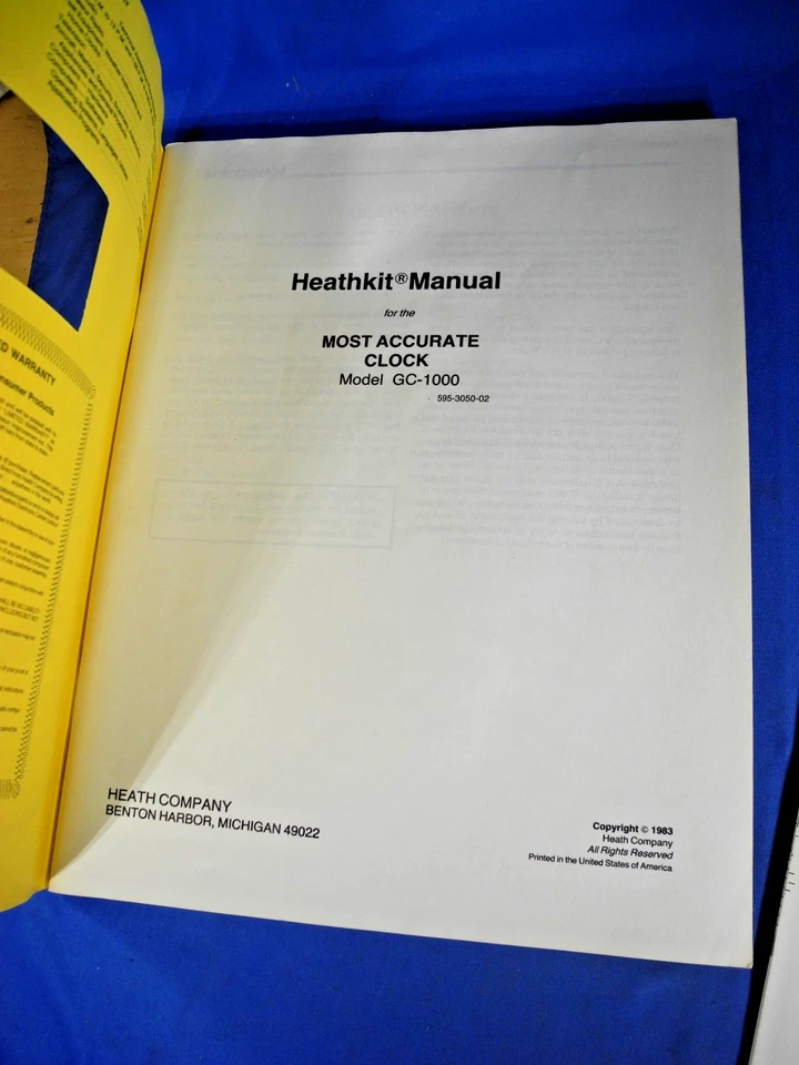 Manual Original para Heathkit GC-1000 Reloj Más Preciso ZENITH e Ilustración Foto 3 de 4