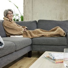 Ibena Wohnmantel Kuscheldecke mit Ärmel Wohndecke Sofadecke Fano 4 vers. Farben