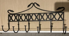 Genuine Pierre Deux Country French Wrought Iron Wall Mount Coat/Hat Rack 6-Hook
