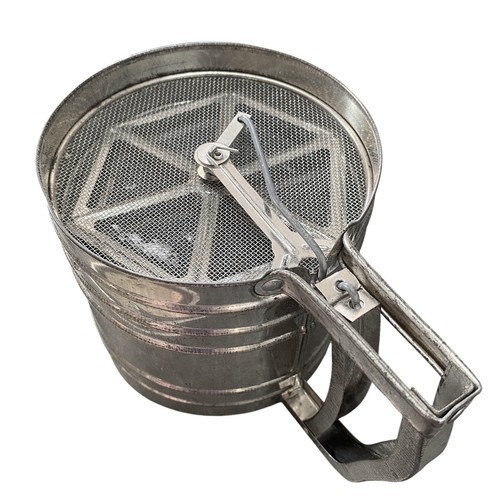 Tamiz de harina Foley Sift Chine triple pantalla vintage 5 tazas aluminio funciona pátina - Imagen 6 de 11