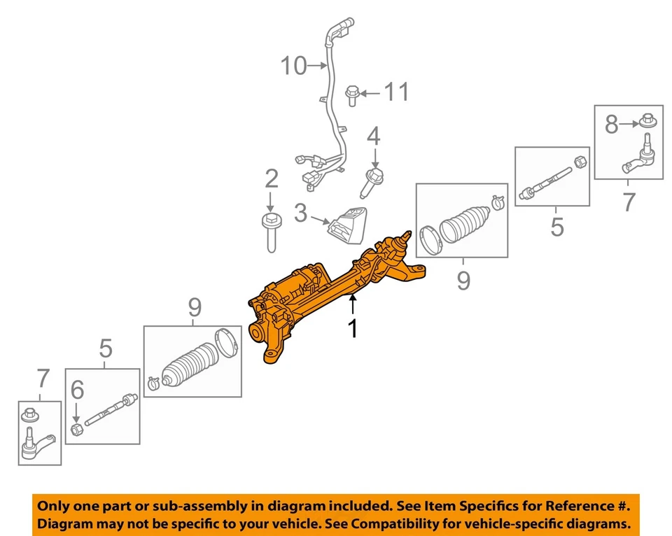 Used Rack and Pinion Assembly fits: 2016 Land rover Range rover sport power rack Foto 3 de 4