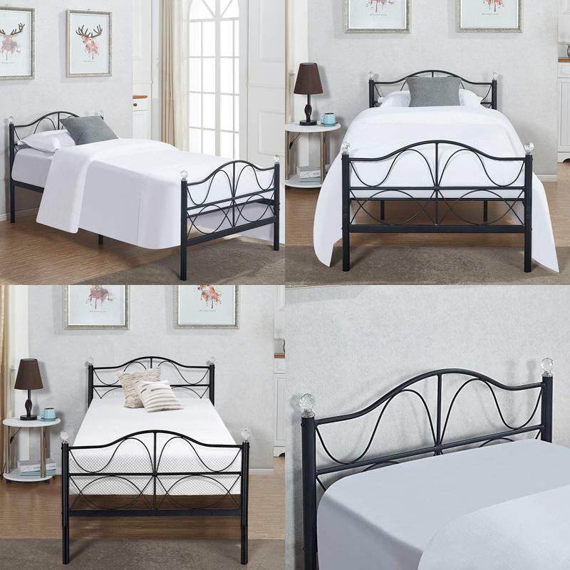Vecelo Premium Twin Size Bed Frame Metal Platform Mattr Vecelo Premium Twin Size Bed Frame Metal Platform Mattr