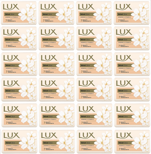 PACK OF 24 LUX Velvet Touch Glow Skin Bathing Bar Jasmine Body Soap 100 g 150 g