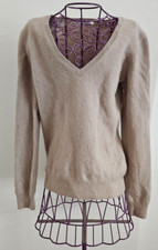 UNIQLO Cream beige 100% cashmere jumper  v neck sweater Women's size S
