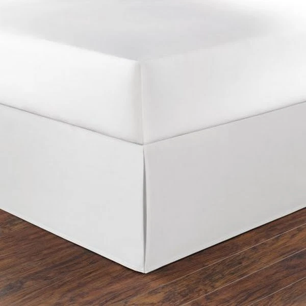 Nautica 15 pulgadas Falda de cama Queen Drop blanca de algodón liso Foto 2 de 2