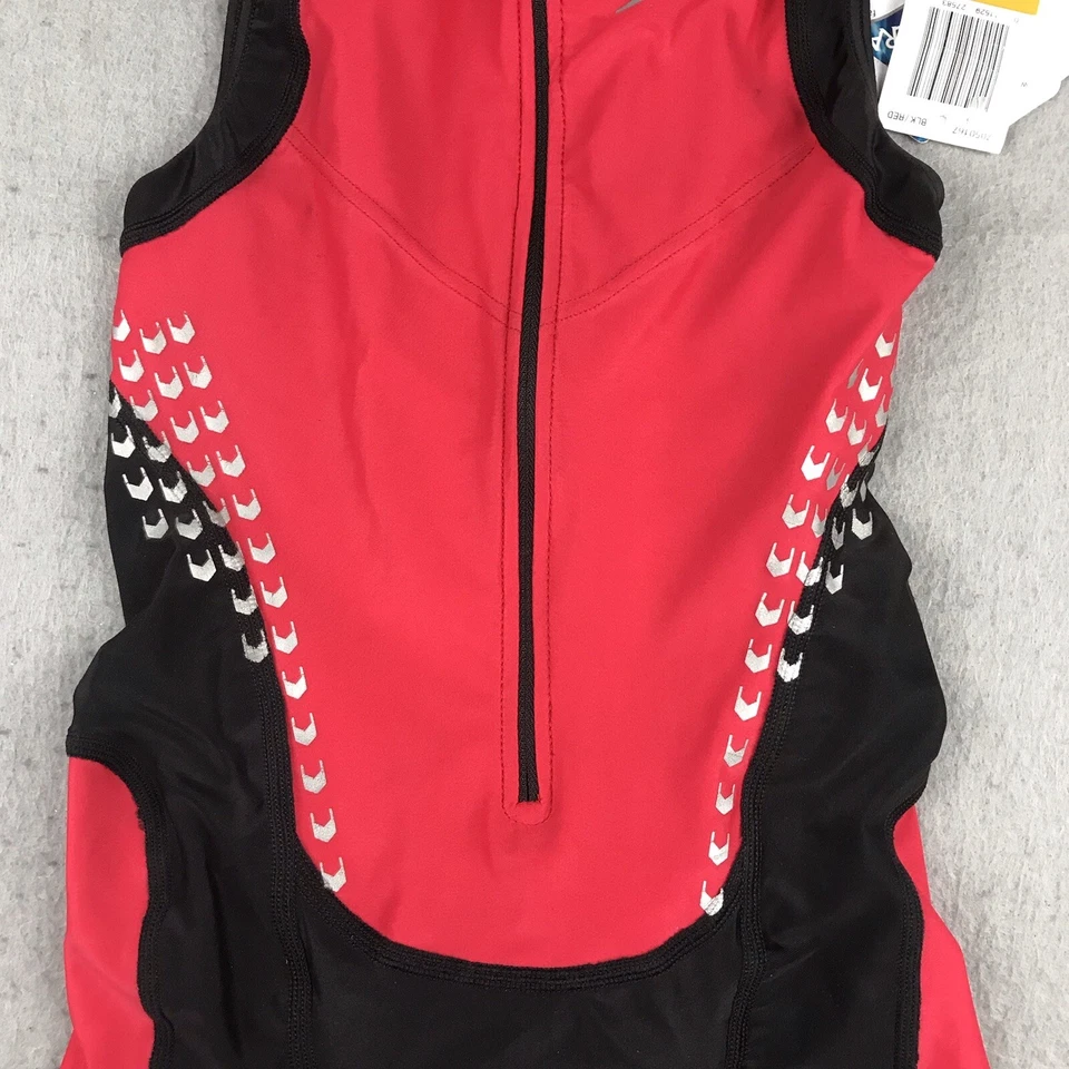 Body Speedo Para Hombres Pequeño Rojo Negro Elastizado XD Piel Frontal Cremallera Protector Antierupciones Nuevo con Etiquetas Foto 2 de 4