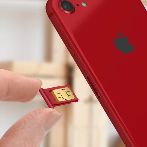 iPhone 8 / SE 2020 / 2022 SIM Card Tray Replacement Red - Picture 3 of 4