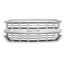 Front Bumper Upper Grill Chrome Silver For 2016 2017 2018 Chevy Silverado 1500