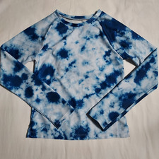 Gap Kid's Size Medium Blue Tie-dye Rash Guard Swim Long Sleeve