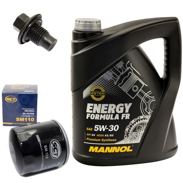 MotoröL Set 5W30 5 Liter + ÖLfilter SM 110 + Schraube FüR Ford Grand C-Max Volvo-image