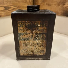 Speedoline Oil Can 1920s Racecar Graphic EMPTY Tin Litho Dallas Texas TX
