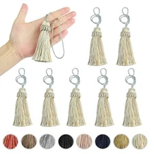  8PCS Tassel Key Colorful Tassel for Cord Loop,Elegant Handmade DIY Mix Blue