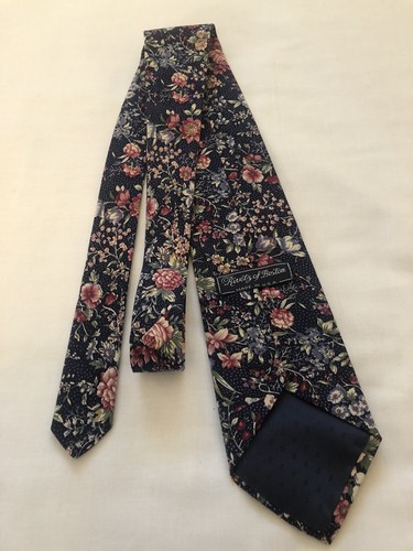 Men’s Rivetz Of Boston Blue Floral Tie Cotton #25126 - Picture 7 of 10