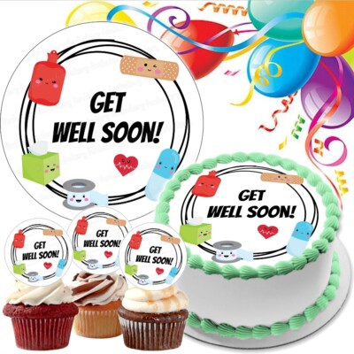 Doctor Get Well Tortenaufleger Party Deko essbar Feier Cupcake Krankenhaus