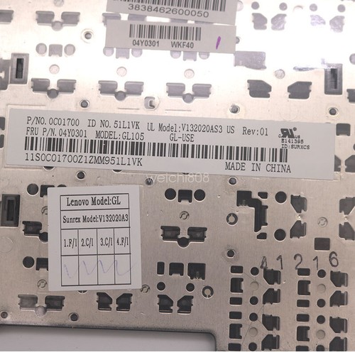 Nen per Lenovo Thinkpad E530 E530C E535 E545 tastiera statunitense 04Y0301 04W2480 04W2443 - Foto 3 di 3