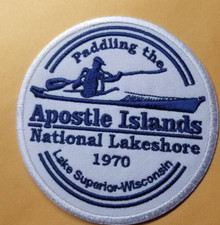 Embroidered Apostle Islands Lake Superior Wisconsin Patch approx 3.5" iron/sew
