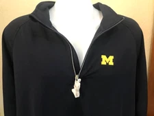 NWT 2022 NCAA Playoff Michigan Wolverines Cutter & Buck 1/4 Zip Pullover Navy L