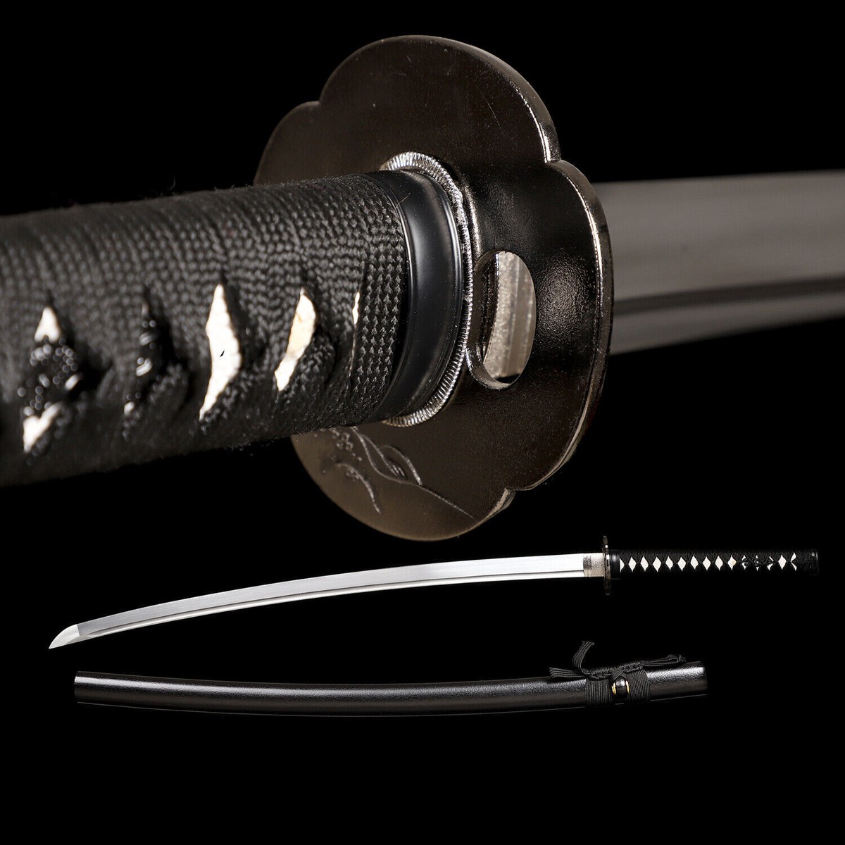 日本刀レプリカ　二本黒茶模様 台座付き　初節句　japanese sword 日本刀レプリカ 二本黒茶模様 台座付き 初節句 japanese sword