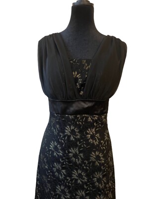 Eureka fashion prom bridesmaid party sleeveless lace black & gold dress  size XL | eBay
