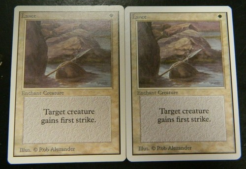Vintage MTG Unlimited (2) Lance White Uncommon Cards Lightly Played-Excellent - Picture 1 of 2