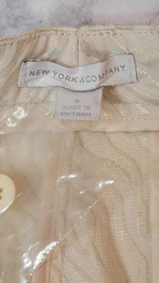 Pantalones Cortos Para Mujer NY&C Talla 8 Crema Bermudas Patrón Cebra Foto 4 de 4