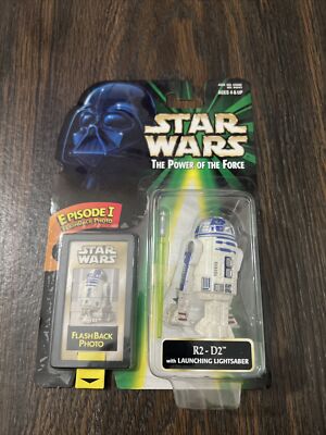 Star Wars R2-D2 Droid Push Launching Action Light Saber Flashback Photo Pull Tab