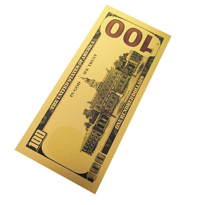 New Version Gold Foil USA Banknote $100 Dollar Bills Bank