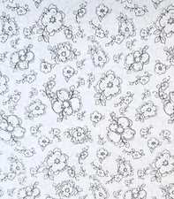 Loralie Designs - Angel Flowers White - Quilting &  Crafting Cotton Fabric