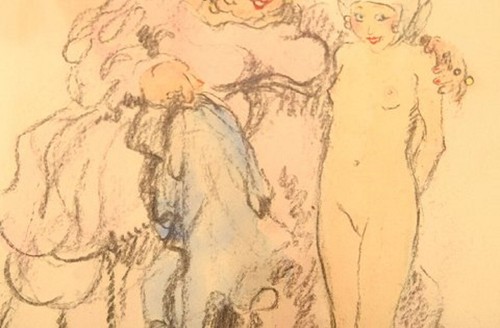 Louis Icart (1888-1950). Colored pencil drawing on paper. 1930 / 40s. - Photo 5 sur 8