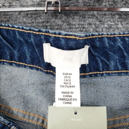 NEW H&M Jeans Womens NEW 12 Blue Mom High Waist Stretch Medium Wash Ankle Denim - Picture 9 of 18