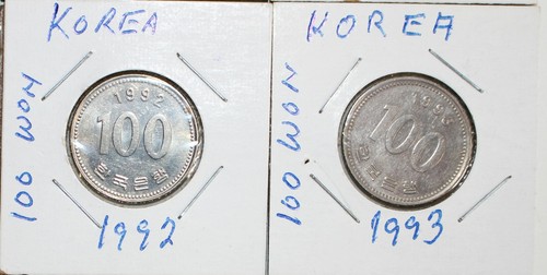 9 Coin Lot 1988-1996 South Korea 100 Won Copper Nickel Coins You Grade Coins - Picture 2 of 5