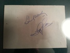 Gump Worsley and Bobby Baun Dual Autographed Index card Montreal Canadiens TML