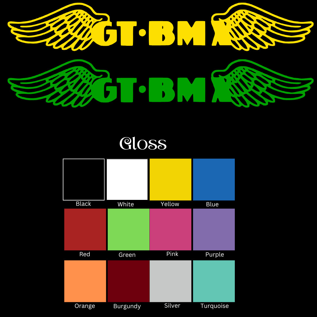 GT Bicycles "BMX Wings" Vinyl Sticker – Pro Performer, Pro Series, Interceptor.
