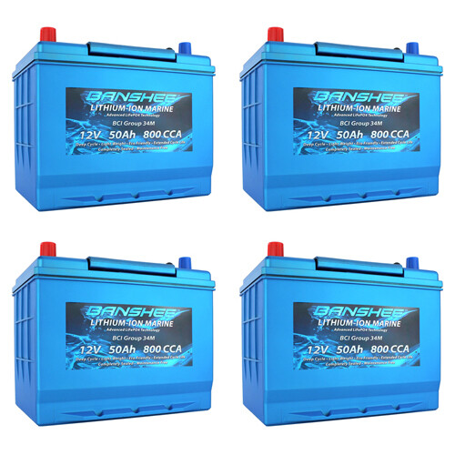 Banshee 48V Lithium Deep Cycle Marine Battery Group 34 - 4 Pack