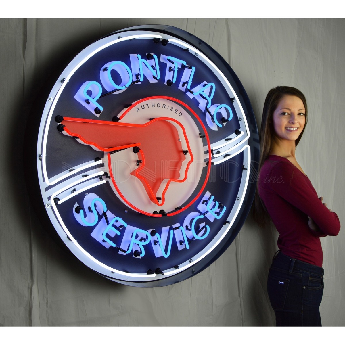 Pontiac Service Authorized Neon Sign Car Garage Neon Light In 36