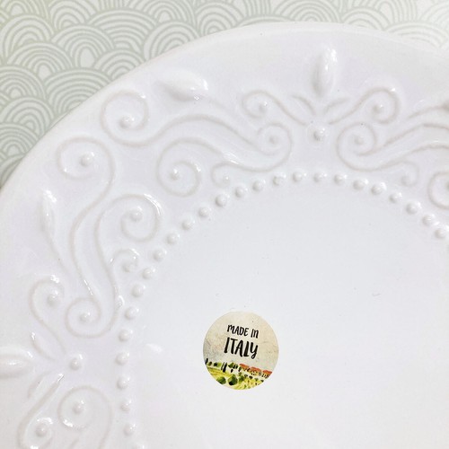 Tavola Bella Embossed Salad Plate 9" Set of 2 Italy Red or White Holiday Scroll - Picture 15 of 19