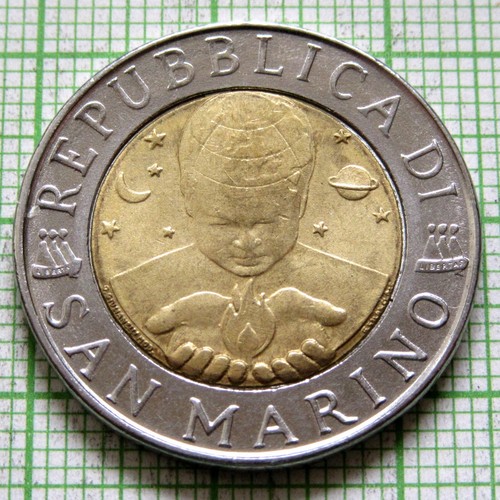 SAN MARINO 1998 500 LIRE, CHEMISTRY - Man and Science, BI-METALLIC UNC - Picture 4 of 6