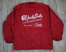 Vintage 80s Jack Links Beef Jerky Snack Red Snap Coach Jacket Large