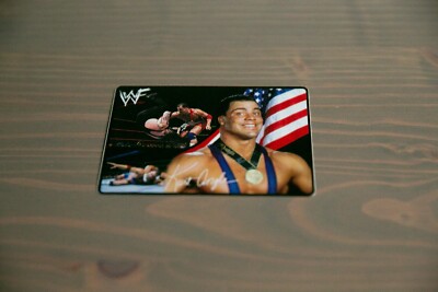 * mint wwf vintage kurt angle vending machine die-cut sticker 2000 wwe aew