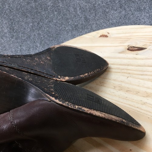 Frye Boots Womens 9 M Regina Wedge Booties Brown Leather Back Zip Pointed Toe - Picture 11 of 18