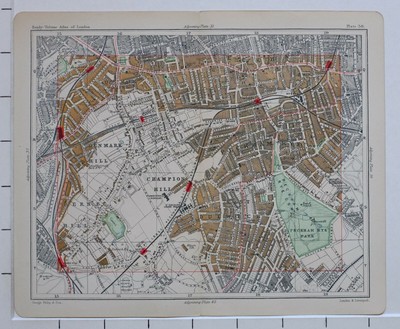 Denmark Street London Map 1896 Map Street Plan London Peckham Rye Dulwich Champion Hill Herne Denmark  Hill | Ebay