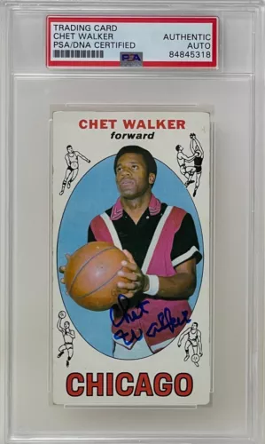 Chet Walker Signed 1969 Topps Rookie Chicago Bulls NBA Basketball Card #91 PSA