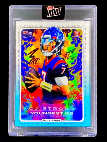 CJ STROUD ROOKIE REFRACTOR ENCASED Rainbow Foil Base RC Card Explosive - TEXANS - Picture 3 of 8