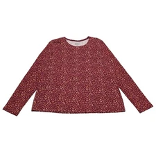 Croft & Barrow Maroon Leaves & Acorns Long Sleeve Top Women’s XL