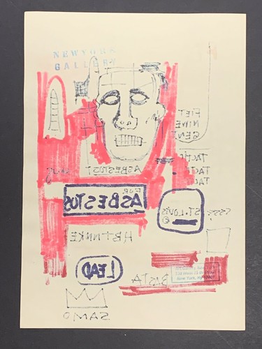 Jean-Michel Basquiat Abstract Mixed Media on Paper, Signed SAMO 11.5" x 8.25" - Picture 5 of 5
